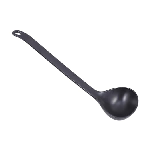iplusmile Hitzebeständiger Suppenlöffel mit Tiefem Kopf Antihaftbeschichtet Unzerbrechlich Vielseitiger Porzellan löffel für Reis Porridge Ramen Kleine Portionen Schwarzes Küchenutensil von iplusmile