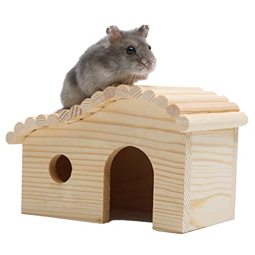 iplusmile Holz Hütte für Hamster und Kleintiere Natürliches Hamsterhaus mit Versteck Geeignet für Zwerghamster Mäuse und Kleine Igel für Haustiere von iplusmile