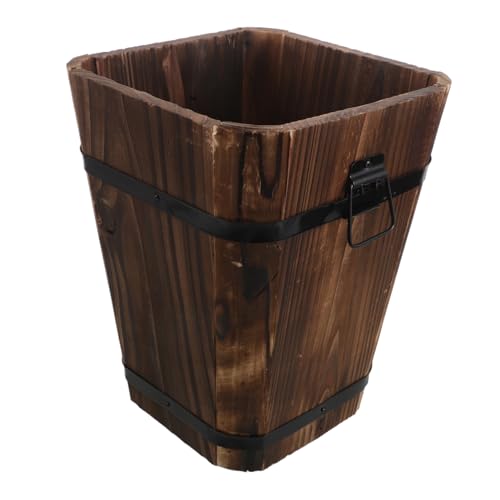 iplusmile Holz Regenschirmeimer Mit Abflusslöchern Freistehender Aufbewahrungsbehälter Für Regenschirme Und Spazierstöcke Blumenvase Oder Pflanzgefäß Geeignet von iplusmile