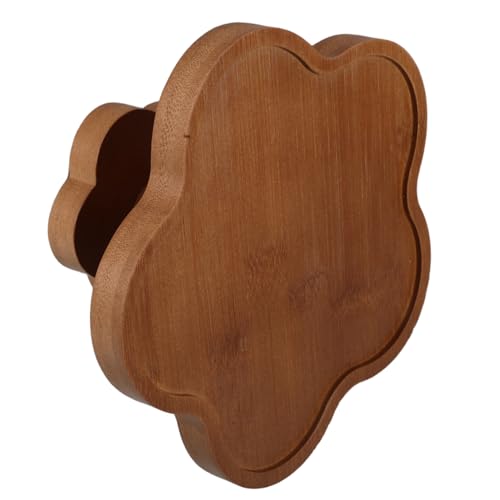 iplusmile Holz Schmucktablett mit Fuß Handgefertigtes Dekoratives Tablett in Blumenform Vielseitiger Holz Servierteller für Schmuck Parfümhalter und Wohnaccessoires von iplusmile