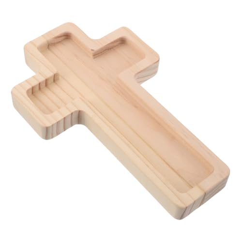 iplusmile Holzservierplatte Kreuzform Robustes Holz Vielseitig für Snacks Käse Obst Halloween-party Rustikales Modernes Design Leicht zu Reinigen für Alltag und Festtagstisch von iplusmile