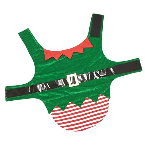 iplusmile Weihnachtskleidung Hunde-Weihnachtsoutfit Weihnachts-Hundekostüm Grüne Hundekleidung Hunde-Cosplay-Kostüm Weihnachtselfen-Outfits Mit Leinenlöchern Für n Kätzchen (Größe XL) von iplusmile