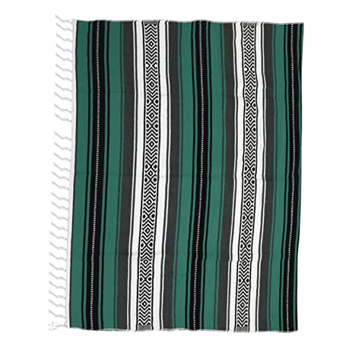 iplusmile Jacquard Schal Couch Decken Fürs Bett Werfen Decken Wirft Patchworkdecken Baumwolle Multifunktional Gewebte Fitnessstudio Texturiert Serape Übung Gesteppte Decke Mantas Green von iplusmile