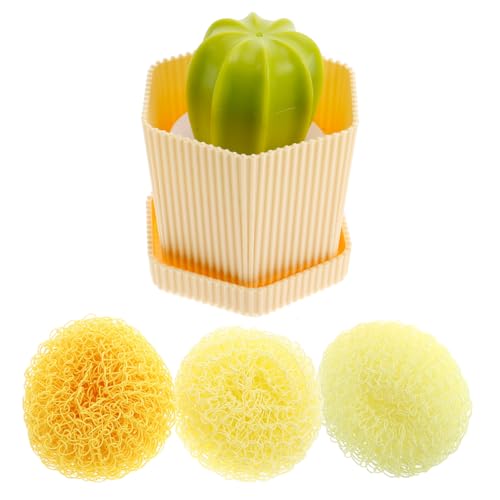 iplusmile Kaktusförmiger Spülbürsten Set mit Griff und Abnehmbarem Reinigungskugel Küchenbürsten Set für Geschirr Töpfe und Spülen mit Ergonomischem Griff und Vielseitiger Anwendung von iplusmile