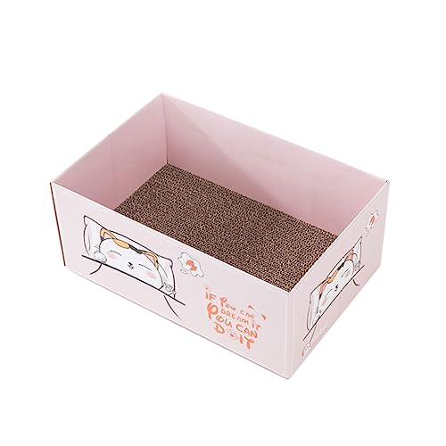 iplusmile Katze Entspannendes Bett Katzen-Board-Pads Katzenkratzbaum Für Wohnungskatzen Kratzbett Mit Katzenkopf Katzenkratzlounge Kratzbaum Für Katzen Pflanzengewichte Rosa Tier Nest Matte von iplusmile