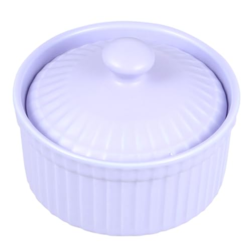 iplusmile Keramik Backschüssel mit Deckel Hitzebeständig Vielseitig für Pudding Suppe und Dessert Kleine Runde Schale für Küche und Backen Umweltfreundlich und Leicht zu Reinigen von iplusmile