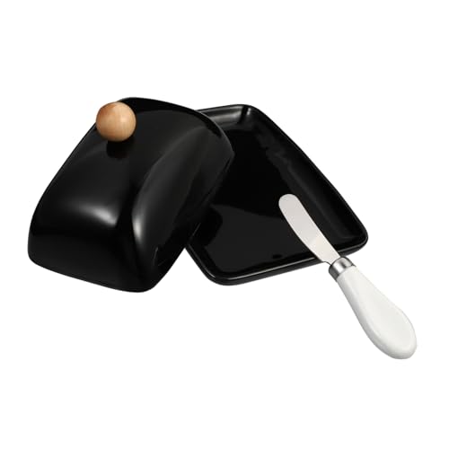 iplusmile Keramik Butterdose mit Deckel Schwarze Butterdose aus Hochwertigem Porzellan Luftdicht und Staubgeschützt zur Butter Käseaufbewahrung Stilvolle Küchenaufbewahrung für Feiern und iplusmile Keramik Butterdose mit Deckel Schwarze Butterdose aus Hochwertigem Porzellan Luftdicht und Staubgeschützt zur Butter Käseaufbewahrung Stilvolle Küchenaufbewahrung für Feiern und von iplusmile