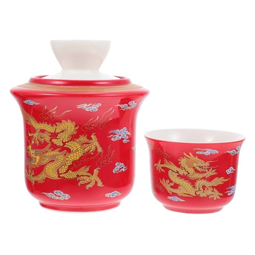 iplusmile Keramik Liquor Warmer mit Chinesischen Tassen Traditioneller Stil Multifunktionaler Wärmekrug für Warme Getränke Geeignet für Zuhause Restaurants und Teepartys von iplusmile