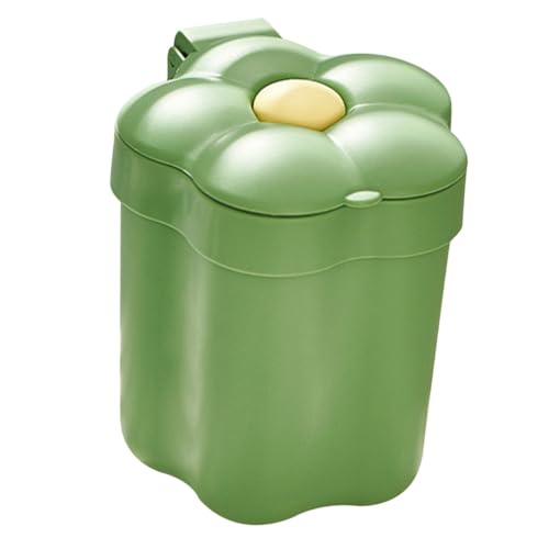 iplusmile Kleiner Tischmülleimer mit Deckel Blumenform Praktischer Desktop Papierkorb Kompakt und Platzsparend als Wastebasket für Schlafzimmer Büro und Wohnzimmer von iplusmile