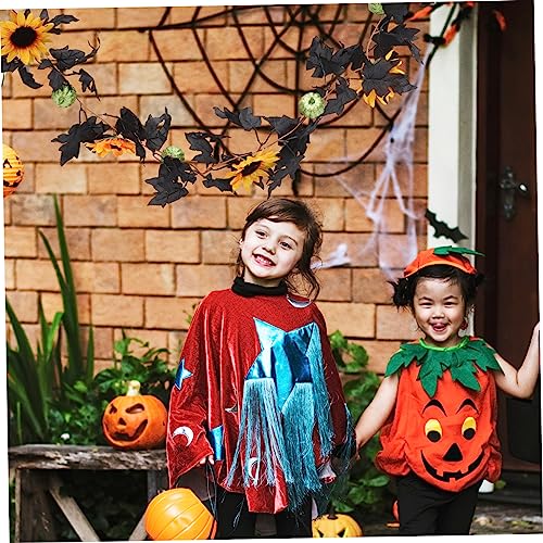 iplusmile Künstliche Sonnenblumen Girlande mit Blättern Herbstliche Wanddekoration für Halloween und Erntedankfest Vielseitiger Hänge Schmuck für Wohnzimmer Tür Fenster DIY Party von iplusmile