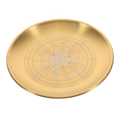 iplusmile Leuchter-Ornament Altartablett Altarplatte Kerzentellerhalter Rostfreier Stahl Golden von iplusmile