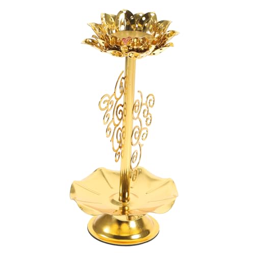 iplusmile Lotus Kerzenhalter aus Langlebiger Legierung Winddicht Goldfarbener Teelichtständer für Hochzeit Tischdekoration rutschfest und Dekorativ von iplusmile