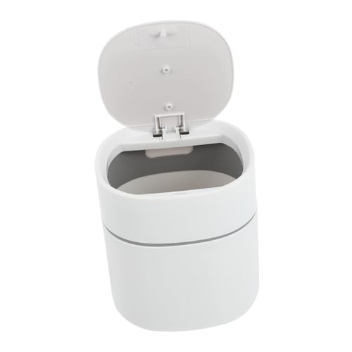 iplusmile Mini Desktop Mülleimer mit Elastischem Klappdeckel Kompakter Kunststoff Abfallbehälter für Büro Schlafzimmer Kosmetik Platzsparend und Robust Stilvolles Design Leichte Handhabung von iplusmile