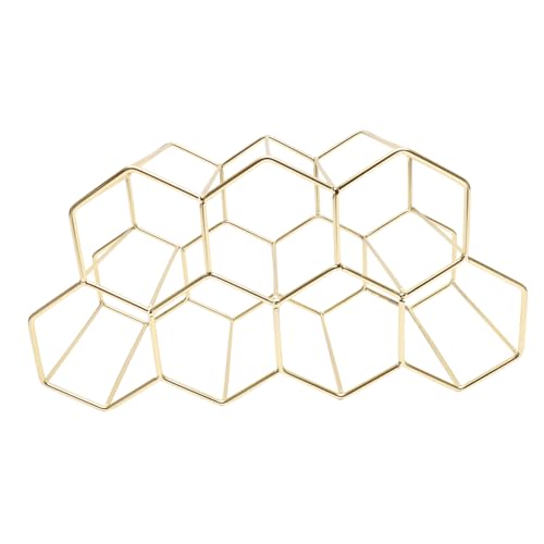 iplusmile Minimalistischer Weinflaschenhalter aus mit Fächern Dekoratives Tisch Weinregal in Gold Stabiles und Platzsparendes Weindisplay für Küche Esszimmer und Bar Langlebiger von iplusmile