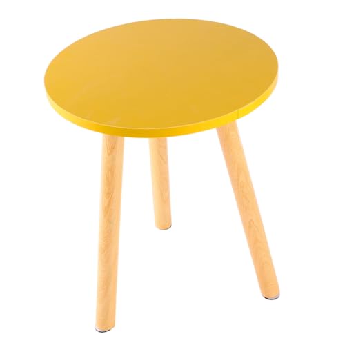 iplusmile Moderner Nordic Style Couchtisch Rund Holz Beistelltisch mit Stabilen Massivholzbeinen Minimalistischer Runder Wohnzimmertisch Wasserabweisend und Langlebig für Wohnzimmer von iplusmile