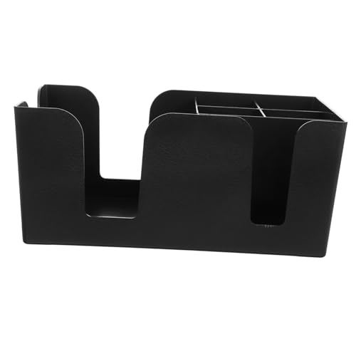 iplusmile Multifunktionaler Becherhalter Organizer für Arbeitsplatte Praktischer Papierbecher und Deckelspender Eleganter Schwarzer Desktop Cup Dispenser für Büro und Haushalt von iplusmile