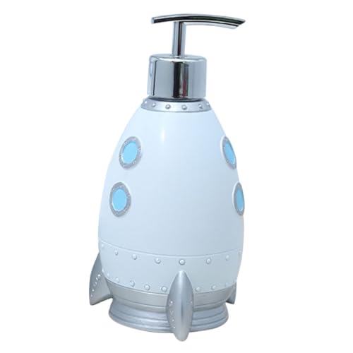 iplusmile Nachfüllbarer Seifenspender Raketenform Praktische Flasche mit Pumpe für Shampoo Duschgel und Handreiniger für Badezimmer und Reisen von iplusmile