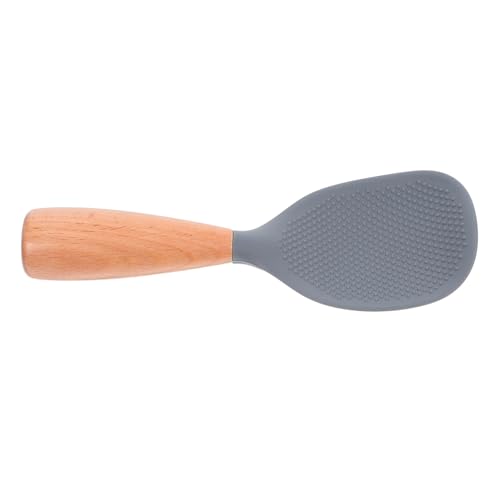 iplusmile Reislöffel aus Silikon mit Holzgriff Kompaktes Reispaddel Küche Reislöffel Reisportionierer Küchenreisspatel Küchenutensilien aus Silikon Kieselgel Grey von iplusmile