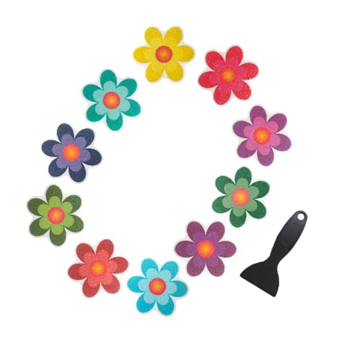 iplusmile Rutsch Aufkleber Teilig mit Cartoon Blumenmuster rutschfeste Bodensticker für Badewanne Pool Treppen Wasserfeste Langlebige Skid Sticker für Glatte Oberflächen von iplusmile