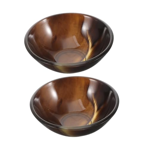 iplusmile 2 Stück Ochsenhorn Schale Multifunktionale Gua Sha Teetasse Dekorative Nussschale Stilvolles Design 7,5cm Für Zuhause Und Gewerblichen Gebrauch von iplusmile