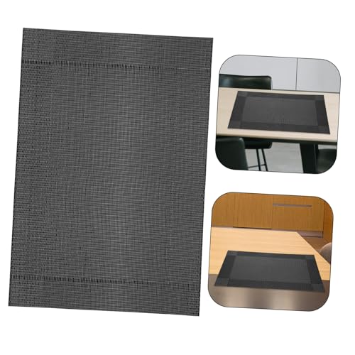 iplusmile Schwarze Tischmatte Becher Untersetzer Esstischzubehör Geflochtene Tischsets Kaffee -tischemat PVC-gewebte Tischsets Küchentischmatten Gewebte Plakat Esstisch Platzsets Schwarz PVC von iplusmile