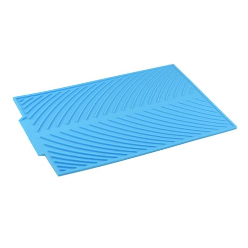 iplusmile Silikon Abtropfmatte für Küchenspüle Hitzebeständig C Rutschfest Faltbar und Spülmaschinenfest Vielseitig Einsetzbar als Abtropfmatte Trivet und Lagerunterlage Blau von iplusmile