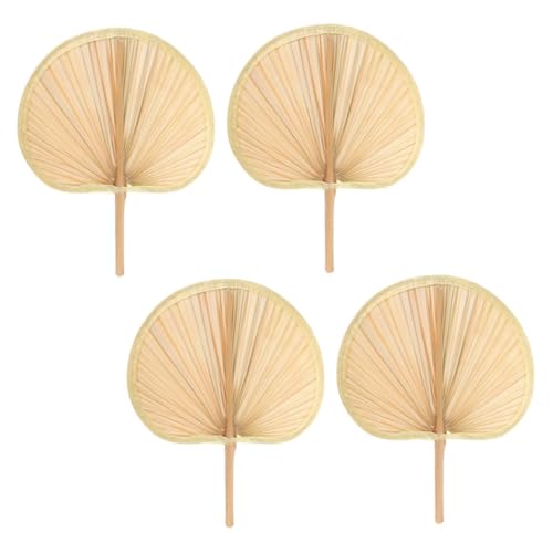 iplusmile Sommerfan Fans Palmblatt Handwebfächer Kühlung Wand Handgefertigter Lüfter Handlüfter Handventilator am Strand rustikaler Handfächer traditioneller Handfächer Bananenblatt Beige von iplusmile