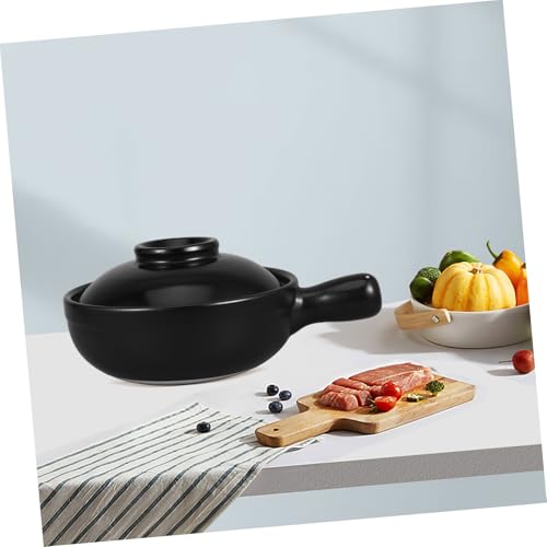 iplusmile Tontopf Mit Deckel Für Reis Und Suppen Keramikkochtopf Tragbar Mit Einzelgriff Traditionell Für Authentisches Kochen von iplusmile