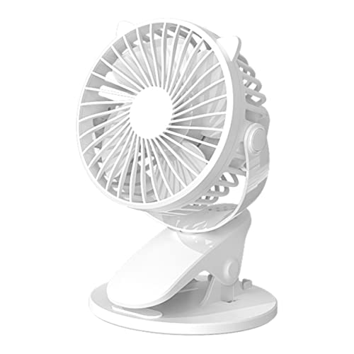 iplusmile Usb Aufladbarer Katzenohren Mini Clip Tragbarer Leiser Tischventilator Für Zuhause Büro Und Schule Für Sommer Weiß von iplusmile