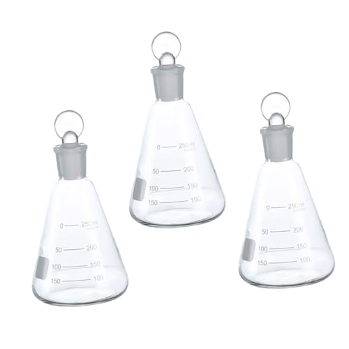 iplusmile 3stücke Erlenmeyerkolben Aus Glas Schulexperimentierkolben Laborkolben Verdickter Erlenmeyerkolben Laborbedarf Mit Stopfen Für Anfänger Und Experten Klare Graduierung von iplusmile