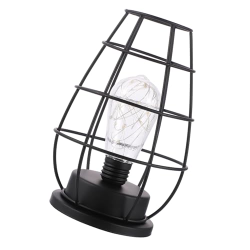 iplusmile Vintage Dekorative Tischlampe Retro Industrial Korb Käfig Stil LED Nachtlicht Robust Rostbeständig Romantische Stimmungsbeleuchtung Für Wohnzimmer Schlafzimmer von iplusmile