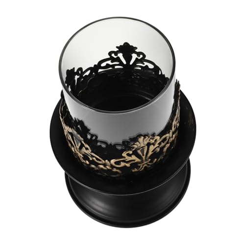 iplusmile Vintage Kerzenhalter einfacher Eisenhalter Eisen -Kerzenhalter Kerzenbecher Halter für ätherische Öle Duftkerzenhalter Kerze-Wand- Teewachshalter Black von iplusmile