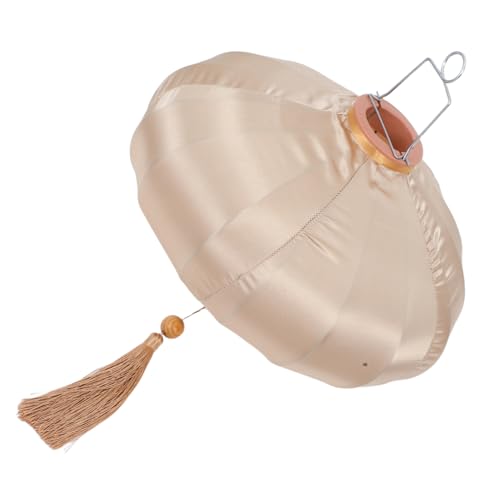 iplusmile Vintage Satin Laterne Champagnerfarben mit Quasten Wiederverwendbare Balkon und Hängelaterne für Hochzeit Robuste Outdoor Dekoration mit Klassischem Retro Design und Sicherer von iplusmile