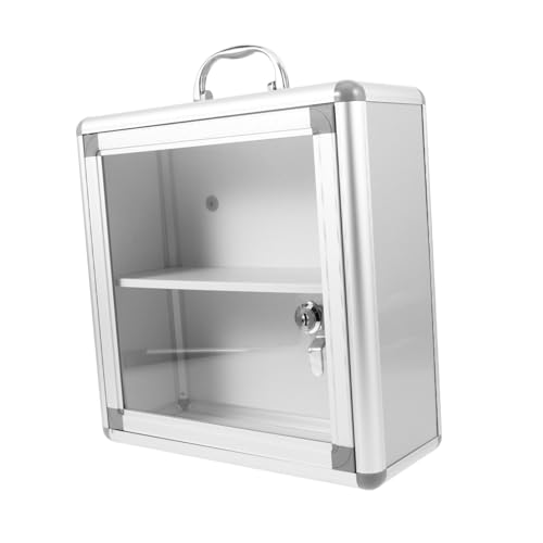 iplusmile Wandmontierter Medizinschrank zur platzsparenden Aufbewahrung Transparenter Haushaltsmedizinkasten Stabiler Notfall Organizer für Gemeinschaftsbereiche Einfache Installation von iplusmile
