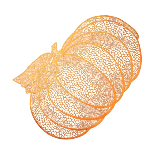 iplusmile Wasser- Und Ölbeständiges Tischset Herbst Kürbis Tischsets Herbstplakat Kürbisdekorationen Für Den Tisch Fallendes Geschirr Tischdeko Mit Kürbis Becherhalter Fürs Auto Orange PVC von iplusmile