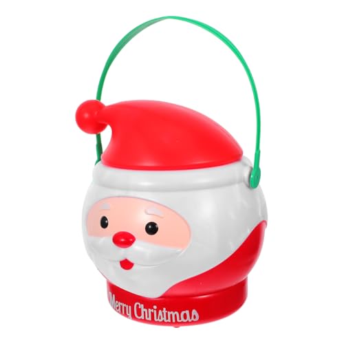 iplusmile Weihnachtlicher Candy Bucket mit Griff Kompakt Langlebig Automatisches Licht als Party Getränkebehälter Dekorativ für Tisch und Regal ohne Batterie von iplusmile
