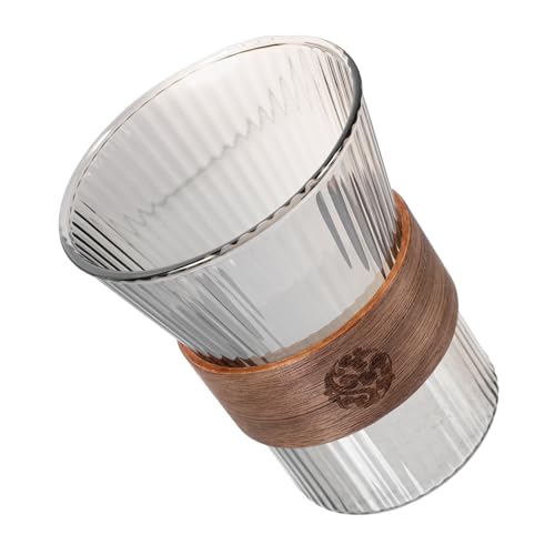 iplusmile Zahnputzbecher mit Holzbund Vielseitiger Mundspülbecher für Badezimmer Elegant Wiederverwendbar Leicht zu Reinigen Modernes Design für Tägliche Mundpflege von iplusmile