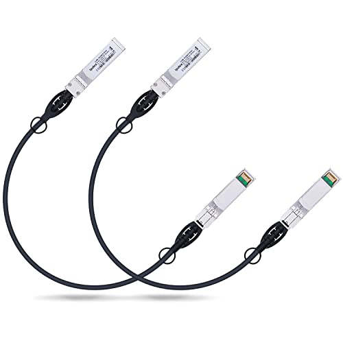2-PACK 10Gb SFP+ Kabel 0.5m, 10Gbase-CU SFP+ DAC Cable Twinax Direct Attach Kupfer Kabel für Cisco SFP-H10GB-CU0.5M, Ubiquiti, Netgear, D-Link, Supermicro, Mikrotik, Passiv von ipolex