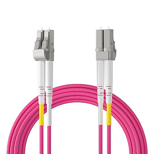 OM4 LC to LC Fibre Patch Cable 20m(66ft), OM4 Leads Multimode Duplex 50/125 Fiber Optic Cable LSZH for 40G/10Gb/1G SFP Transceiver, Media Converter (Magenta, aqua random delivery) von ipolex