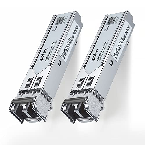 ipolex 1.25G SFP Transceiverr, 1000Base-SX 850nm 550m Multimode LC Mini-Gbic Modul Kompatibel mit Ubiquiti UF-MM-1G, Cisco GLC-SX-MMD, Meraki MA-SFP-1GB-SX, Mikrotik etc. 2-Pack von ipolex