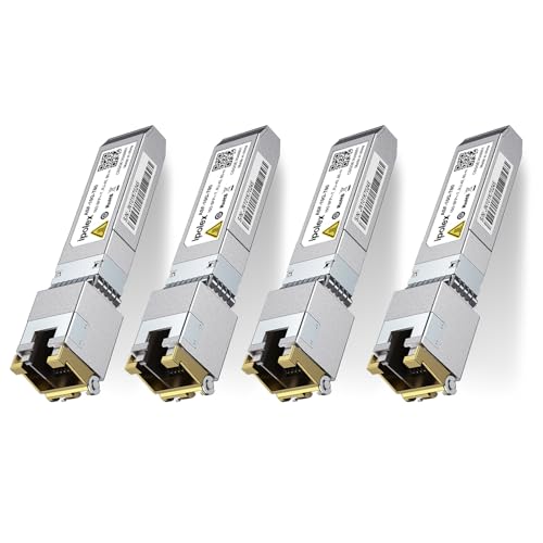 ipolex 10G SFP+ RJ45 Kupfer-Transceiver, 10GBase-T Mini GBIC-Modul Kompatibel mit Cisco, Ubiquiti, Mikrotik, Netgear usw. bis zu 80 Meter. 4-Pack. von ipolex