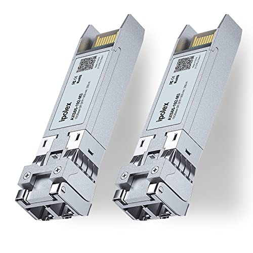 ipolex 10G SFP+ Transceiver, 10GBase-SR 850nm 300m Multimode LC Mini-Gbic Modul Kompatibel mit Intel E10GSFPSR. 2-Pack von ipolex
