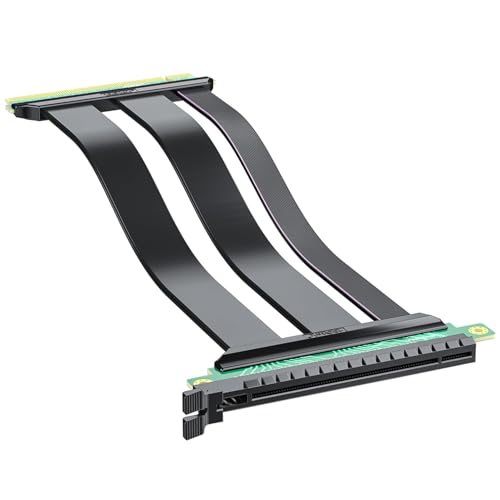 ipolex PCIe 4.0 Extender Kabel, Gen4 X16, Gerade auf Gerade, kompatibel mit GPUs, Kabellänge 20cm ipolex PCIe 4.0 Extender Kabel, Gen4 X16, Gerade auf Gerade, kompatibel mit GPUs, Kabellänge 20cm von ipolex