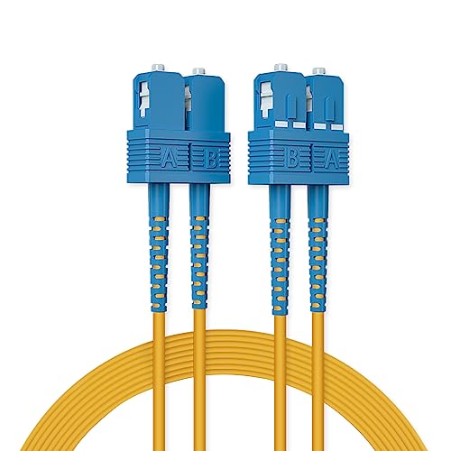 ipolex SC to SC Fibre Patch Cable 10m - OS2 Leads Single Mode Duplex 9/125 Fiber Optic Cable(LSZH) for Media Converter SC Single-Mode von ipolex