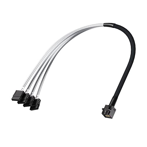 ipolex SFF-8643 zu SATA Kabel, SFF-8643 Host zu 4X SATA Target Kabel kompatibel mit Raid Controller Festplatte, 1 Meter (3.6ft) von ipolex