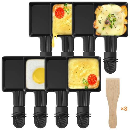 ipow 8 Stück Raclette Pfännchen Ersatz Mini Pfännchen Antihaftbeschichtet viereckig für Raclette mit 8 Holzschaufeln ipow 8 Stück Raclette Pfännchen Ersatz Mini Pfännchen Antihaftbeschichtet viereckig für Raclette mit 8 Holzschaufeln von ipow