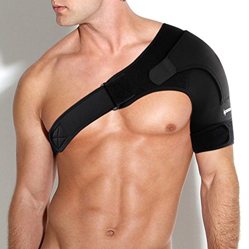 ipow Verstellbar Schulter Unterstützung Schulterriemen aus Neopren Schulter Bandage Gurt Schulterschutz für Sportverletzungen Unisex passt links oder rechts Schulter (M) von ipow