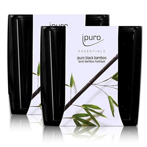 Essentials by Ipuro Duftkerze black bamboo 125g - Kräftig, grüne Frische vereint mit einer holzigen Nuance – ein herb-frischer Duft (2er Pack) von Ipuro