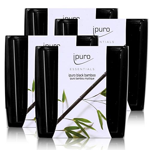Essentials by Ipuro Duftkerze black bamboo 125g - Kräftig, grüne Frische vereint mit einer holzigen Nuance – ein herb-frischer Duft (4er Pack) von Ipuro