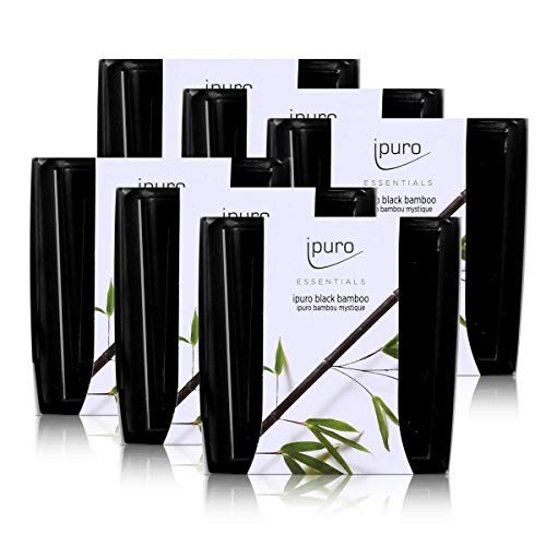 Essentials by Ipuro Duftkerze black bamboo 125g - Kräftig, grüne Frische vereint mit einer holzigen Nuance – ein herb-frischer Duft (6er Pack) von Ipuro
